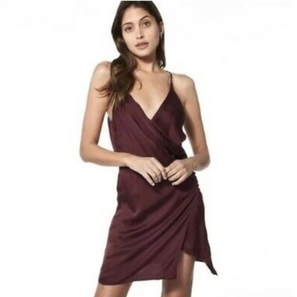 Young Fabulous & Broke sleeveless satin look slip dress in jam, size S, NWT